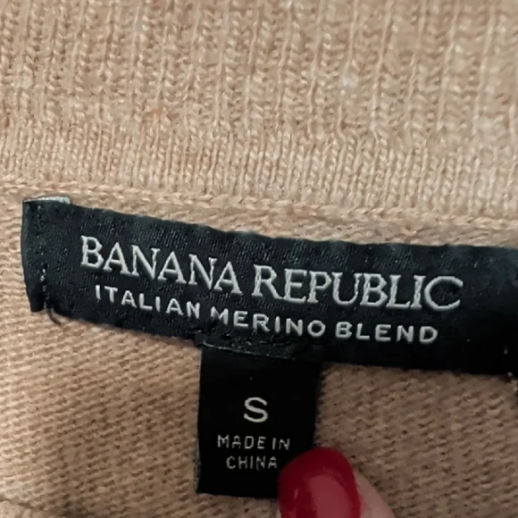 Banana Republic Italian Merino Blend Sweater in Tan - Picture 2 of 7